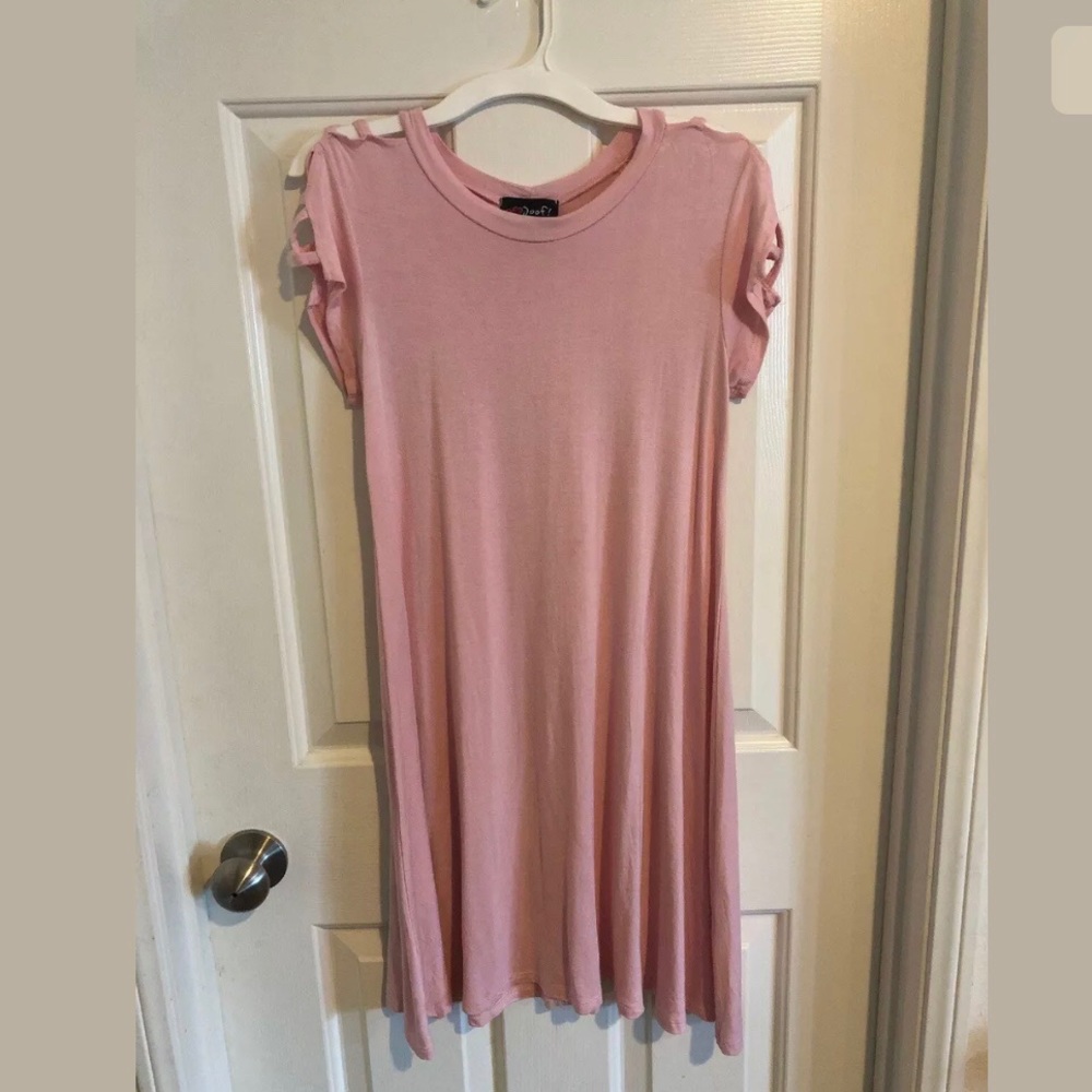 Poof Juniors Pink T Shirt Dress